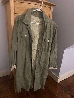 J. Jill Olive Green Long Utility Jacket